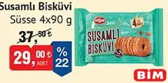 SÜSSE SUSAMLI BİSKÜVİ 4X90 G